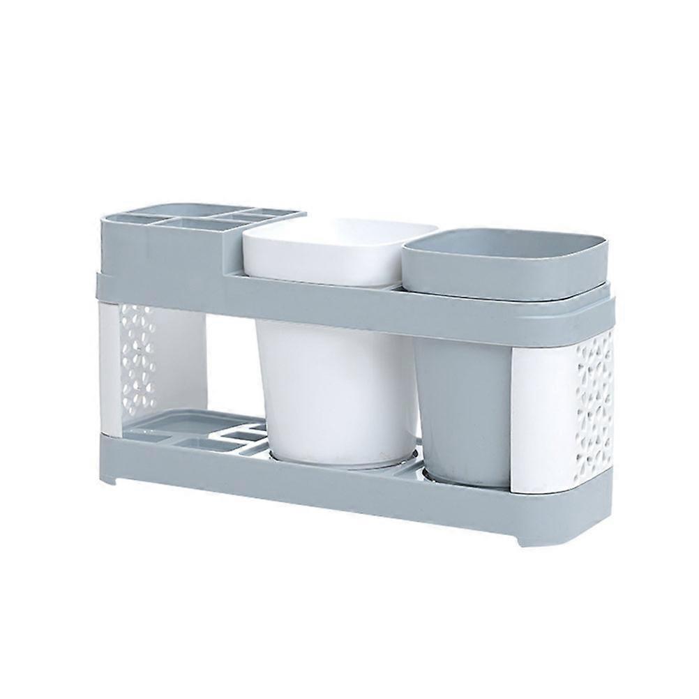 Toothbrush Holder Set Simple Storage Stand for 2Pcs Bathroom Use