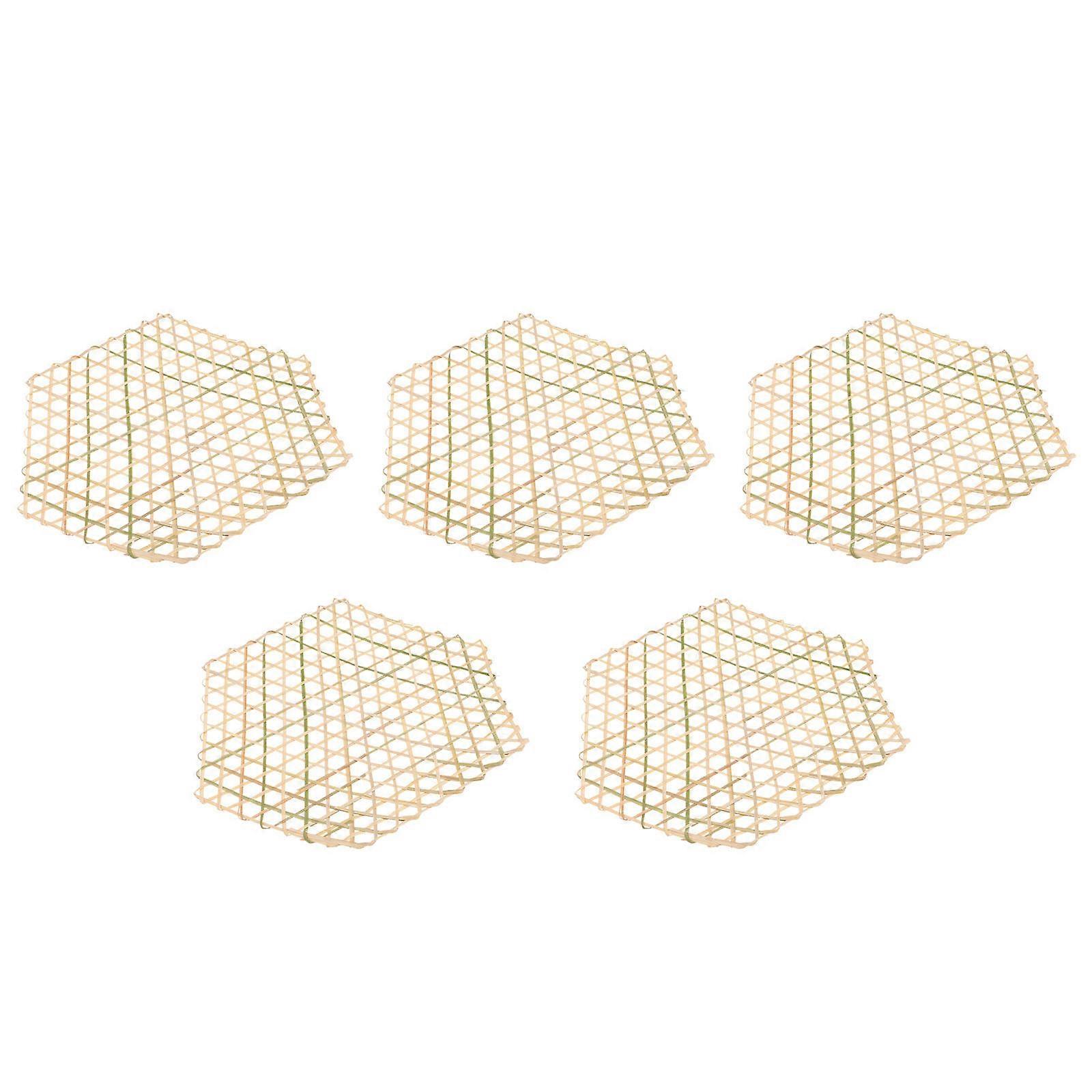 5Pcs Bamboo Mesh Mat Bamboo Steaming Mats for Kitchen Multi-Function