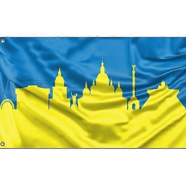 Flagge von Kiew Skyline A2876