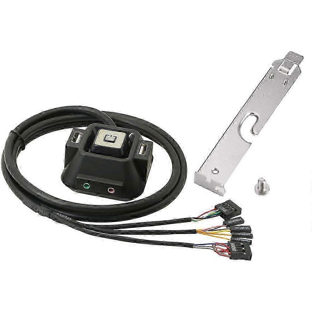 Desktop Computer Case Switch,Reset HDD Button Switch with Dual USB Ports,Power Button,Audio Ports compatible with Desktop PC Case
