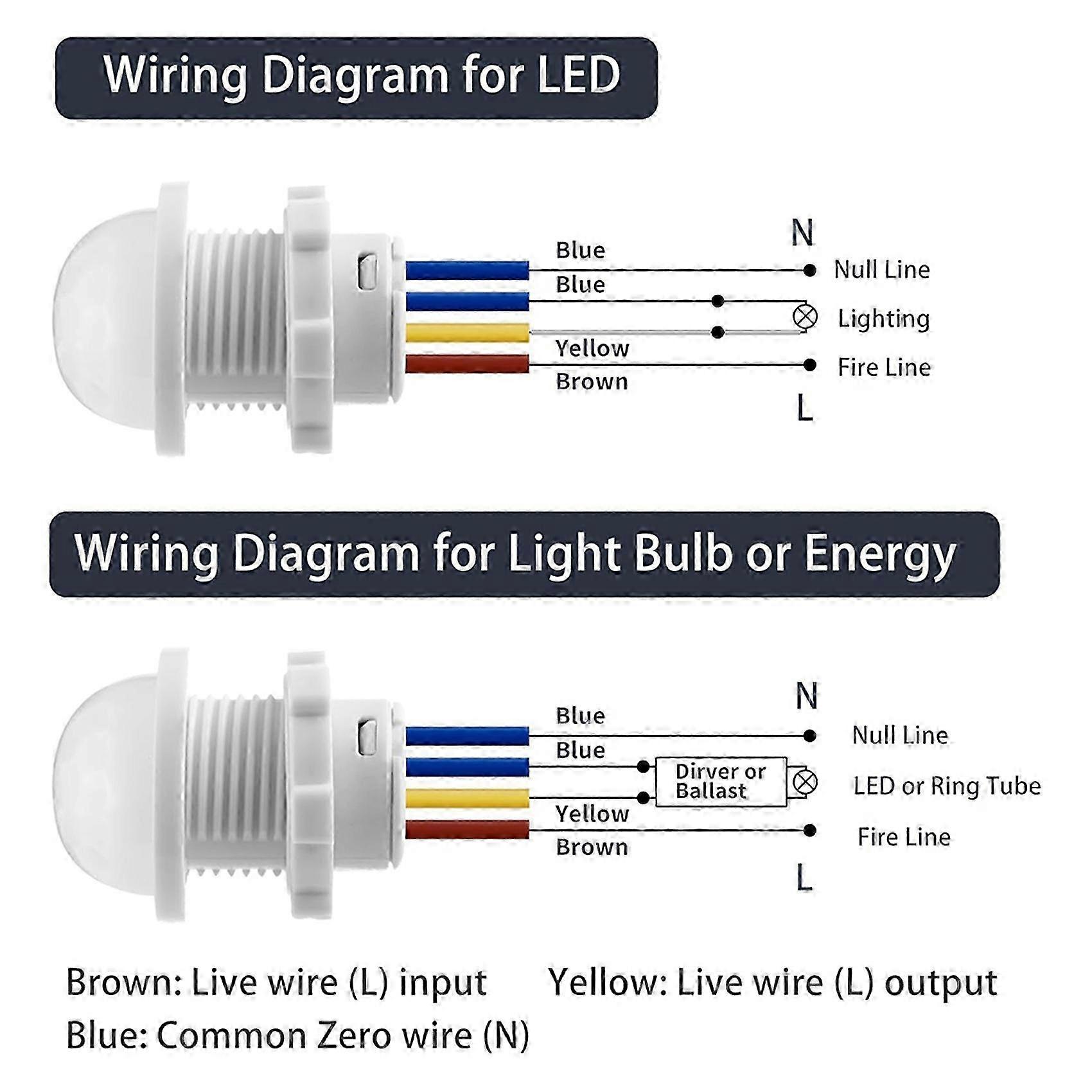 6 Packs Motion Sensor Light Switch, PIR Sensor Smart Detection Switch,Ceiling or Wall Mount Smart Light Switch
