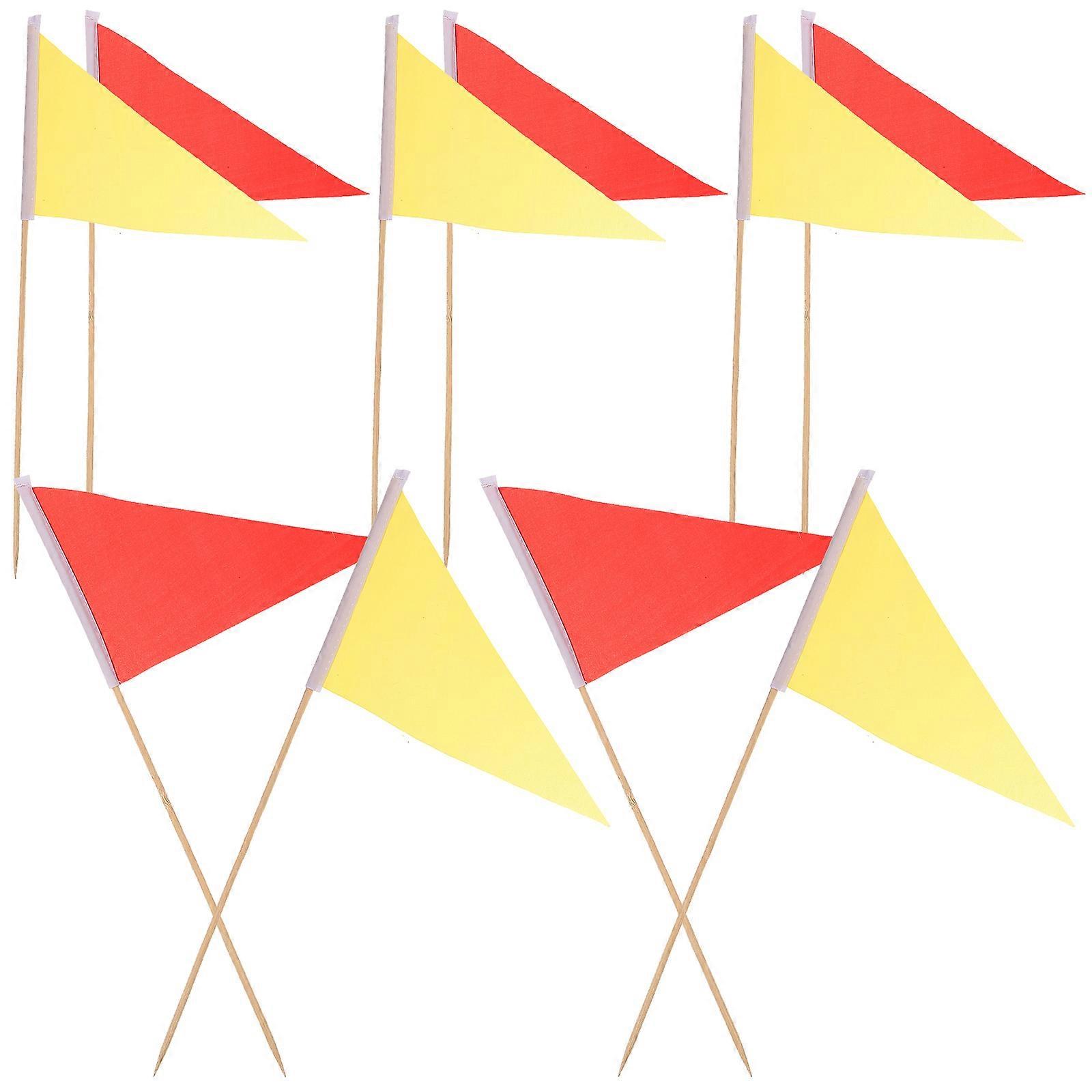 10pcs Marking Flags Garden Triangular Flags Irrigation Flags for Landscaping Marker Flags