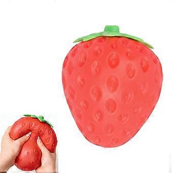 Giant Strawberry Squishy Stress Ball 14cm, Jumbo Sensory Fidget Toy for Anxiety Relief, Soft Squeeze Toy for Adults & Kids-tfd