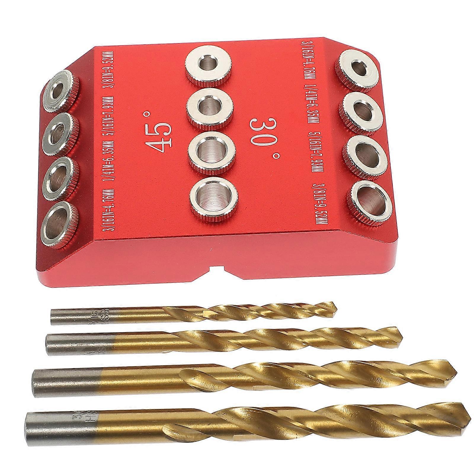 1 Set Drill Guide Drill Hole Guide Jig Drilling Template Block Angled Drill Guide