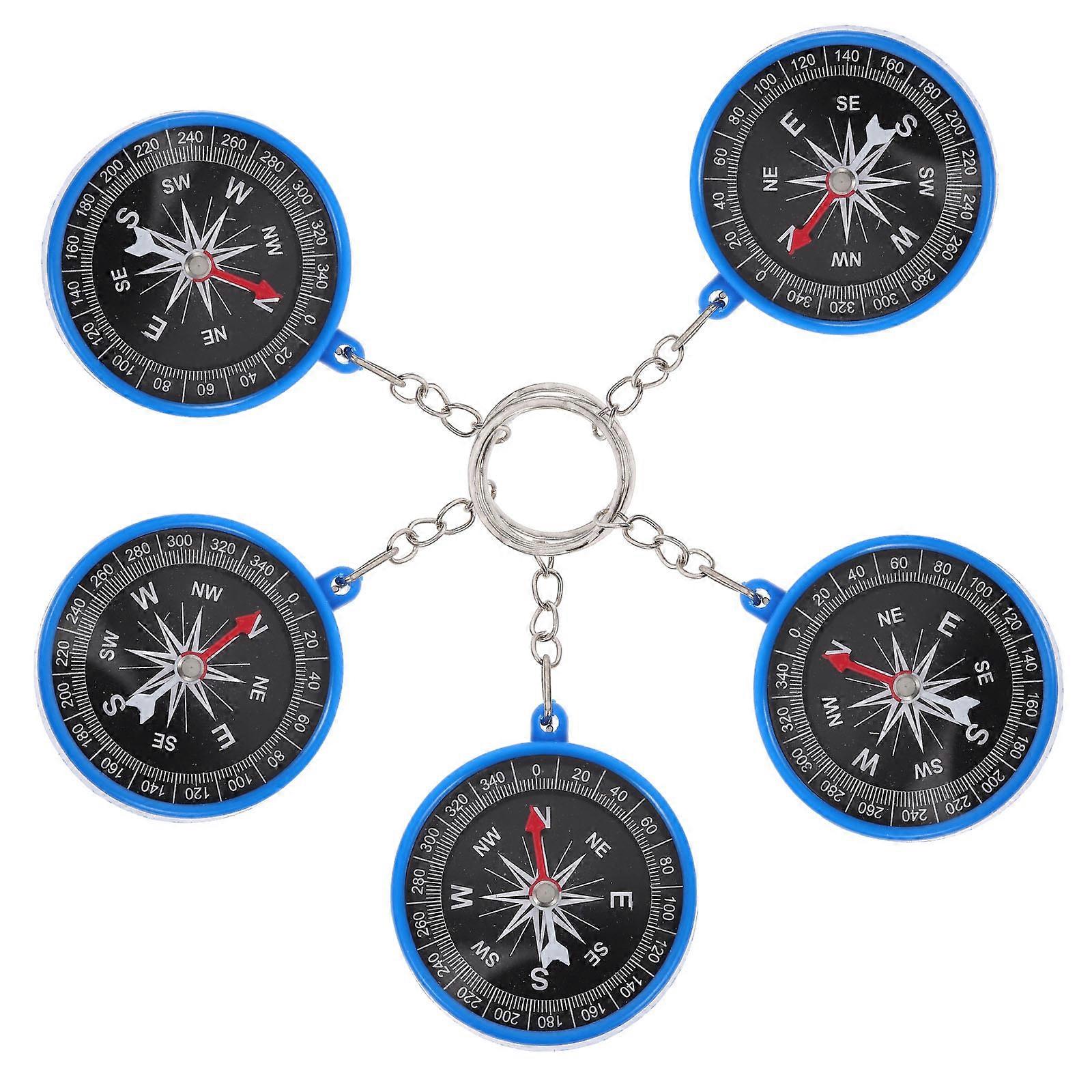 5PCS Kids Compass Colored Plastic Compass Tools Simple Teaching Accessories