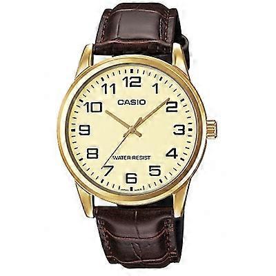 CASIO COLLECTION ONLY TIME GOLD, LEATHER - CHAMPAGNE