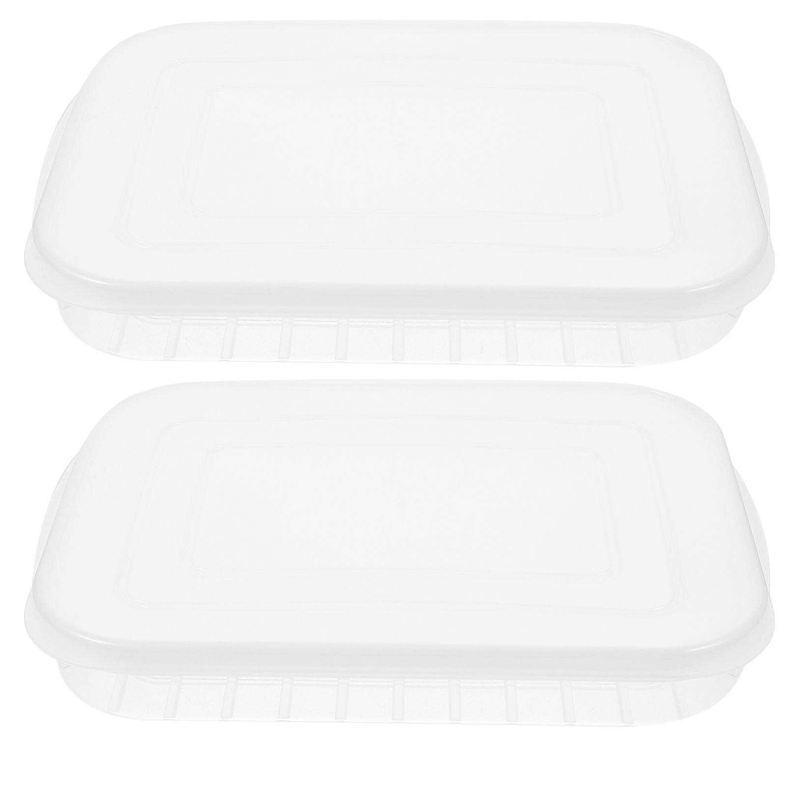 2Pcs Fridge Box Refrigerator Container Seafood Keeper Stackable Clear Storage Cases