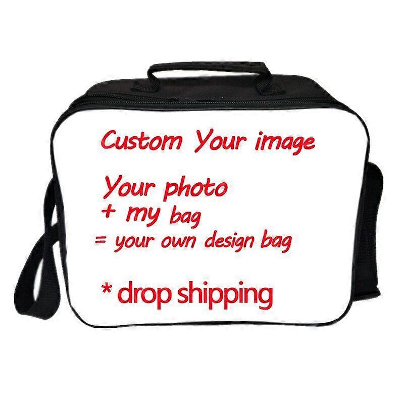 Drop ping Customized Your Image Custom Pattern Lunch Bag Functionary Insulation Cooler Bag Students Large Capacity Lunch Box Lunch Boxes & Totes