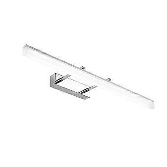 LED de acero inoxidable, telescópico ajustable, espejo retrovisor de baño, cromado 40cm, luz cálida