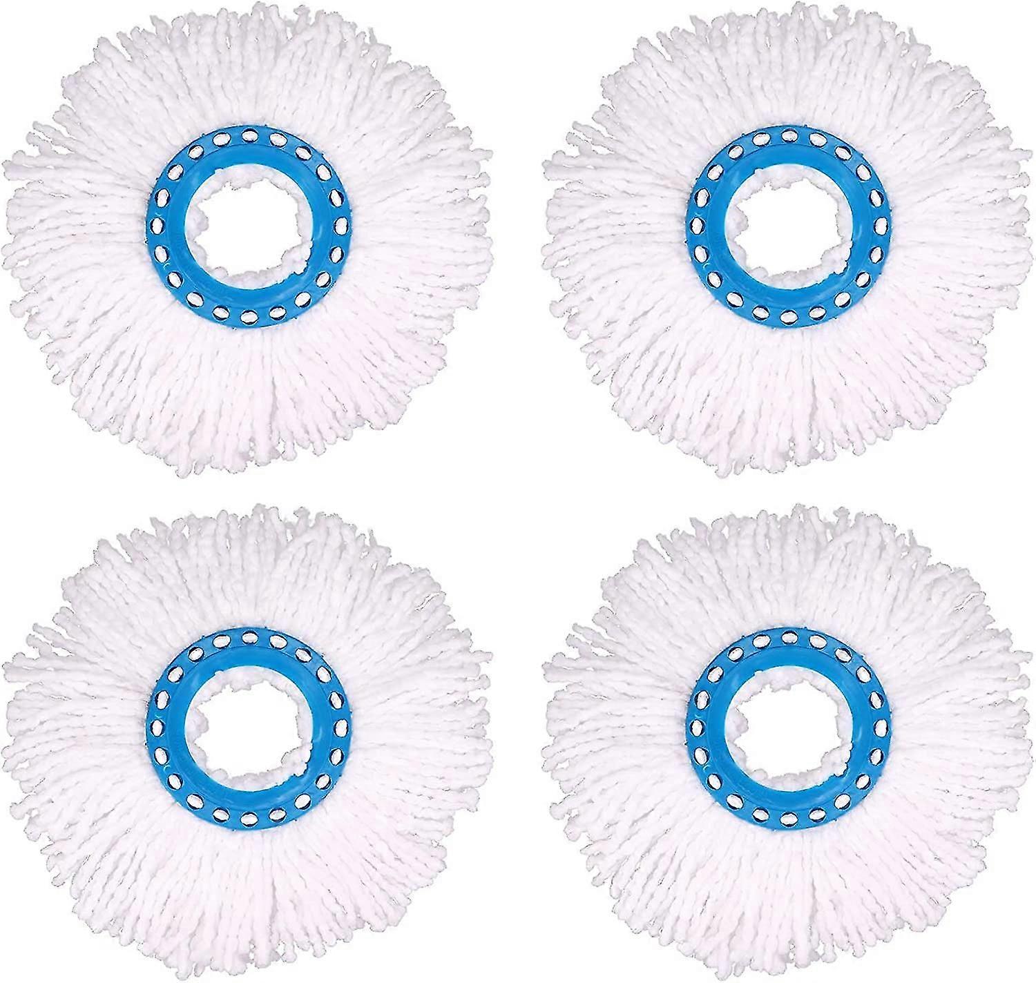 4 Pcs Microfiber Mop Heads, Round Replacement Mop Head 360 Degree Rotating Mop Head
