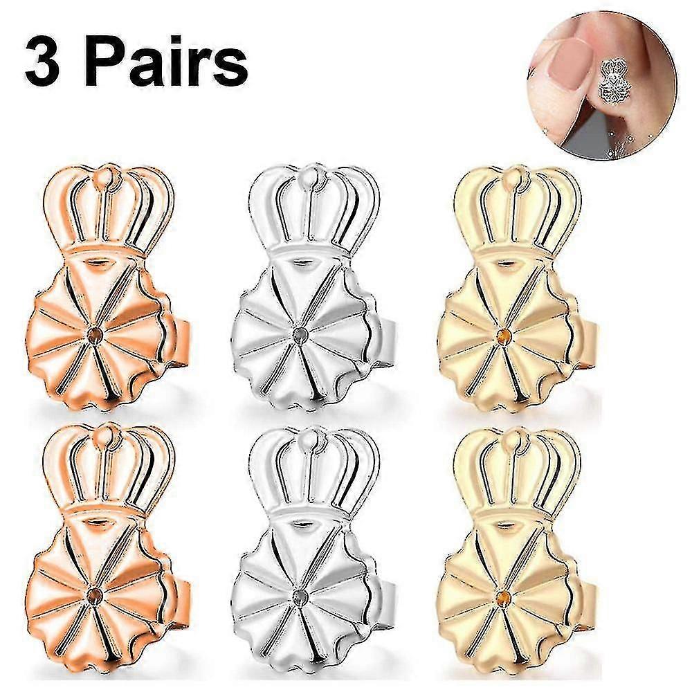 3 Pairs Earring Lifters,hypoallergenic Earring Backs ,adjustable