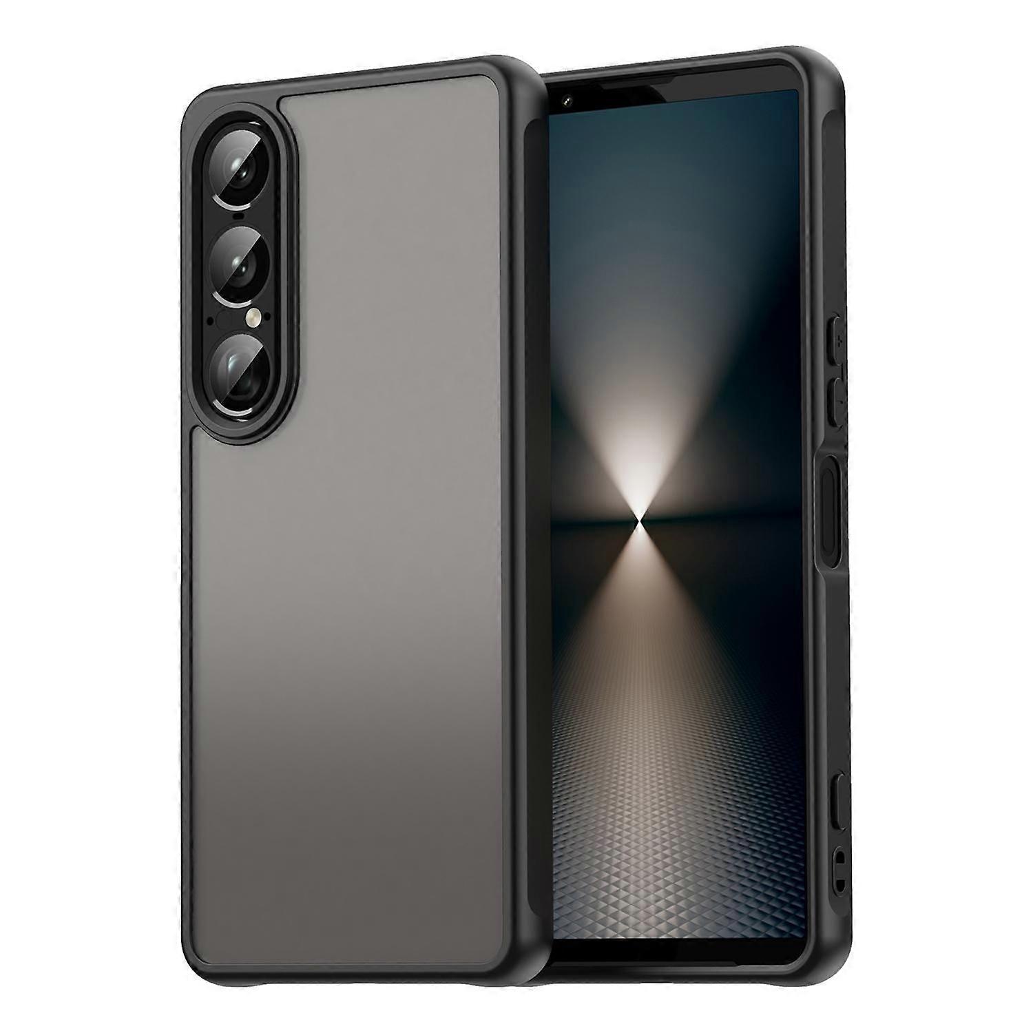 For Sony Xperia 1 VII Fan Dun Series TPU Hybrid PC Matte Case Black