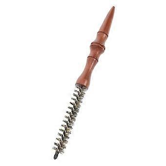 Compact Round Hair Brush with Boar Bristles for Heat Resistant Styling, Curling and Travel Use