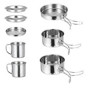 Portable Cooking Kit Stainless Steel Camping Pot for 1Set Picnic Cooking