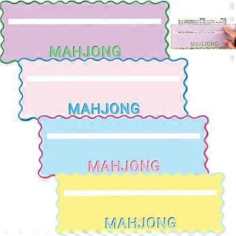 4Pcs Mahjong Tile Mixer Cards, PVC Shuffler Rulers with Scalloped Edge, Game Night Accessories for Beginners Lovers Gifts Set