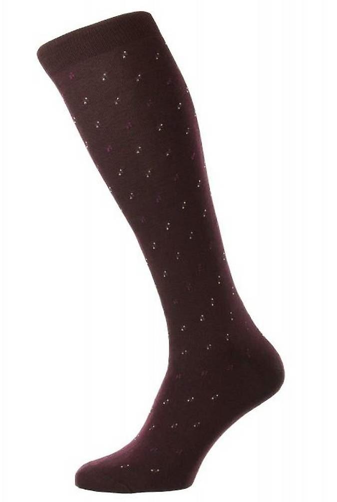 Pantherella Addison Cotton Fil D'Ecosse Over the Calf Socks - Burgundy