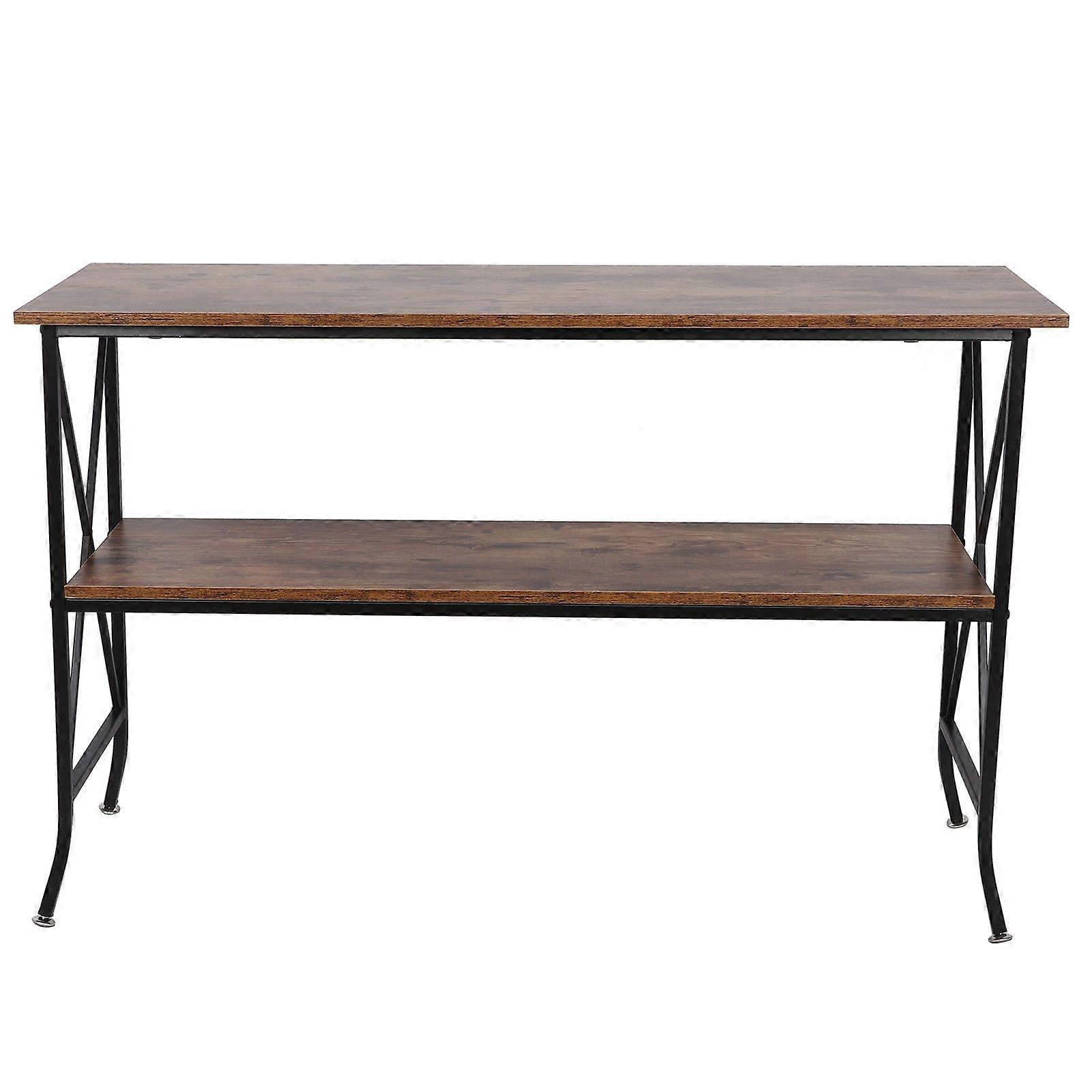 2Tier Console Table Side Sofa Corner Desk Bedside Reading Coffee Table with Storage Shelf