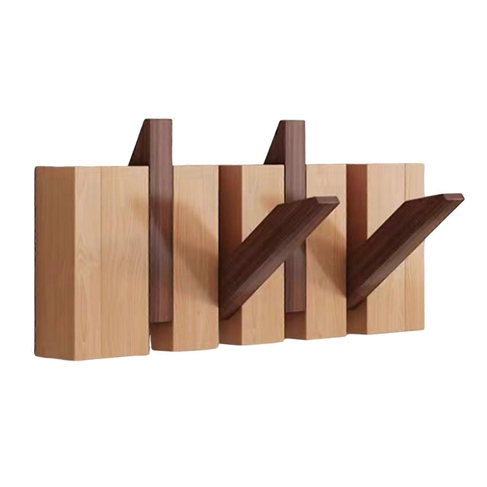 Rustic Wooden Coat Hook with Multiple Hooks for Hallway and Entryway