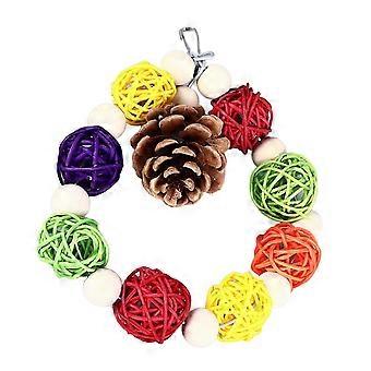 Parrot Hanging Cage Toys Safe Corn Husk Chewing Toys for Birds Anxiety Reduction