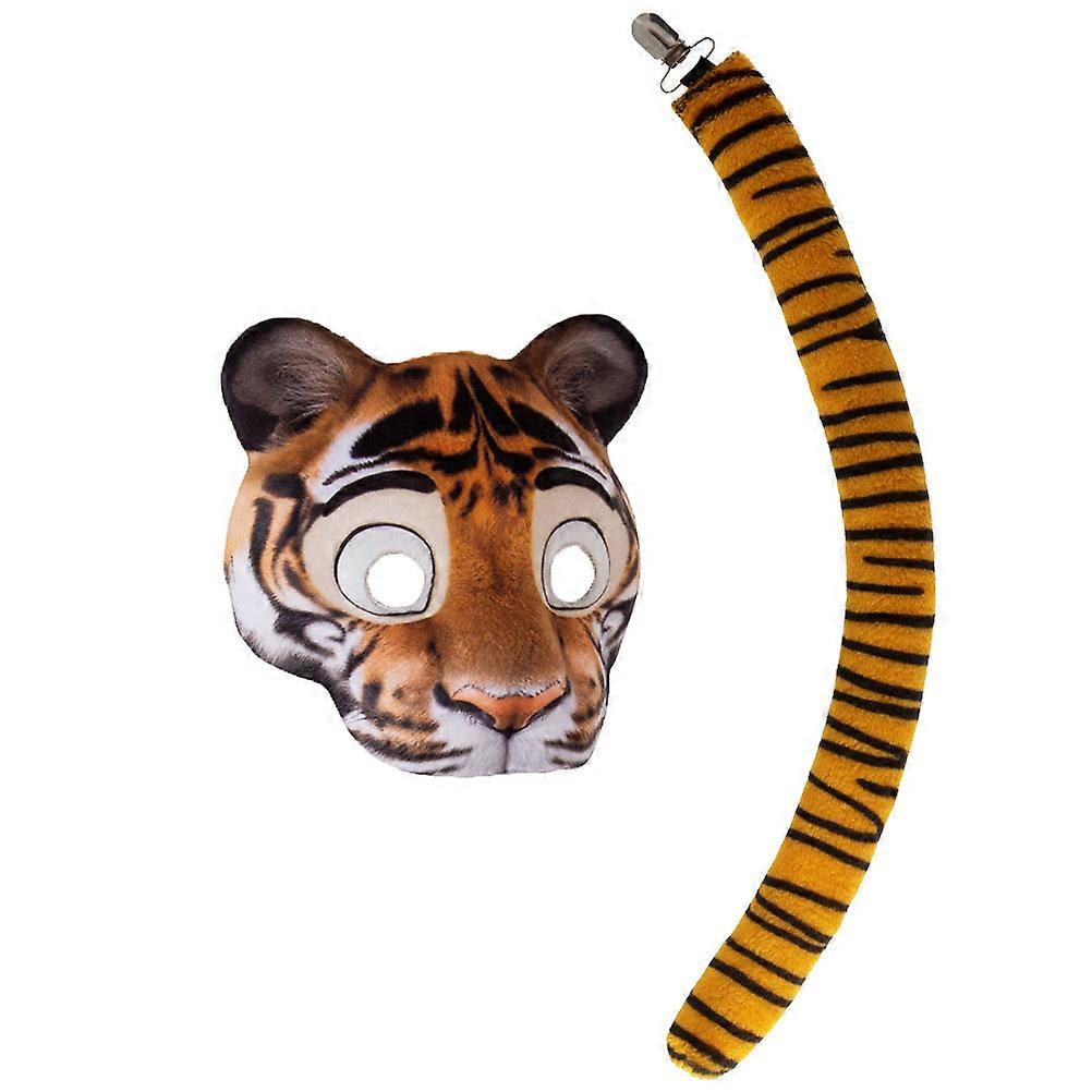 Ensemble masque et queue de léopard/tigre pour le carnaval (1 ensemble)