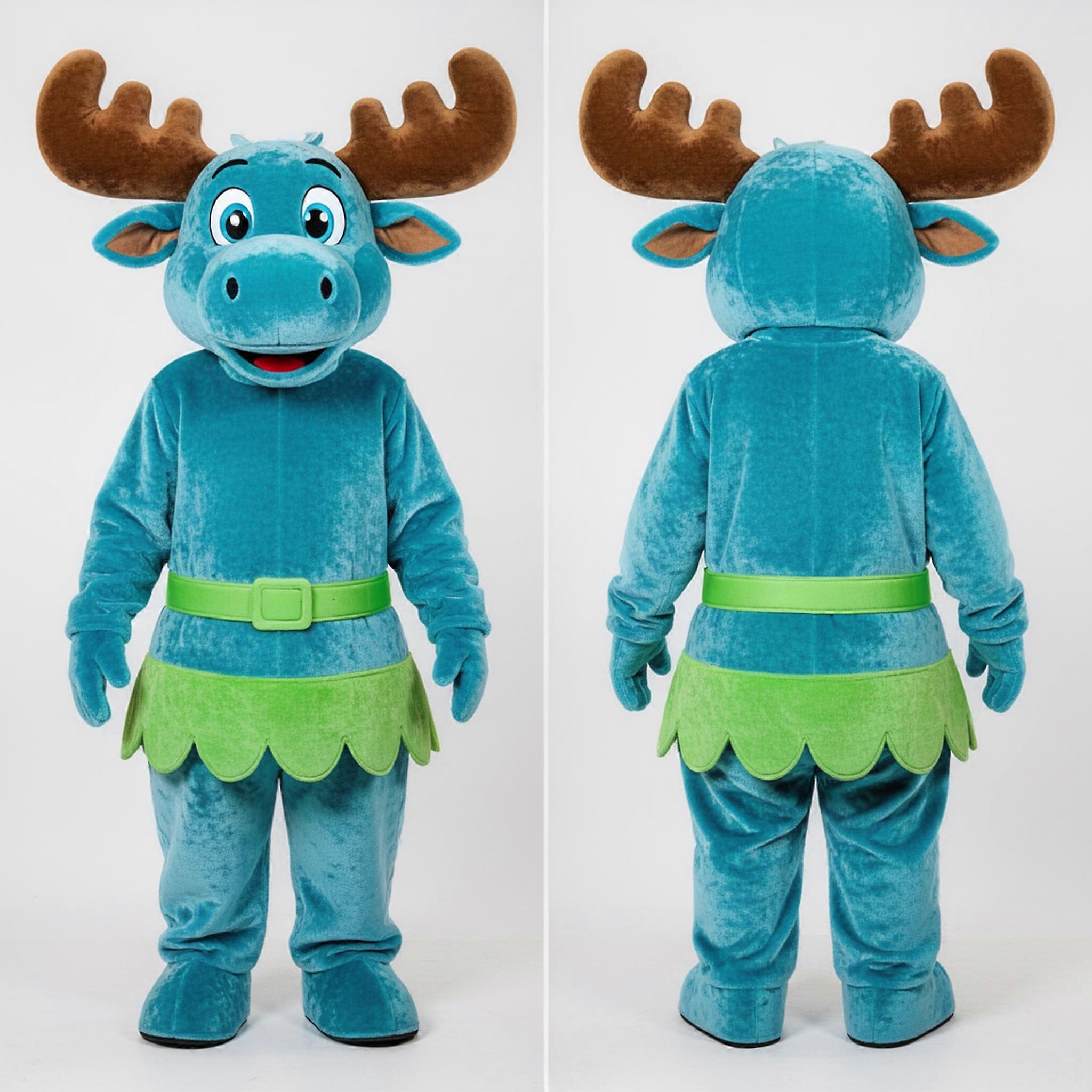 MASTICOT Cyan Cartoon Moose Mascot