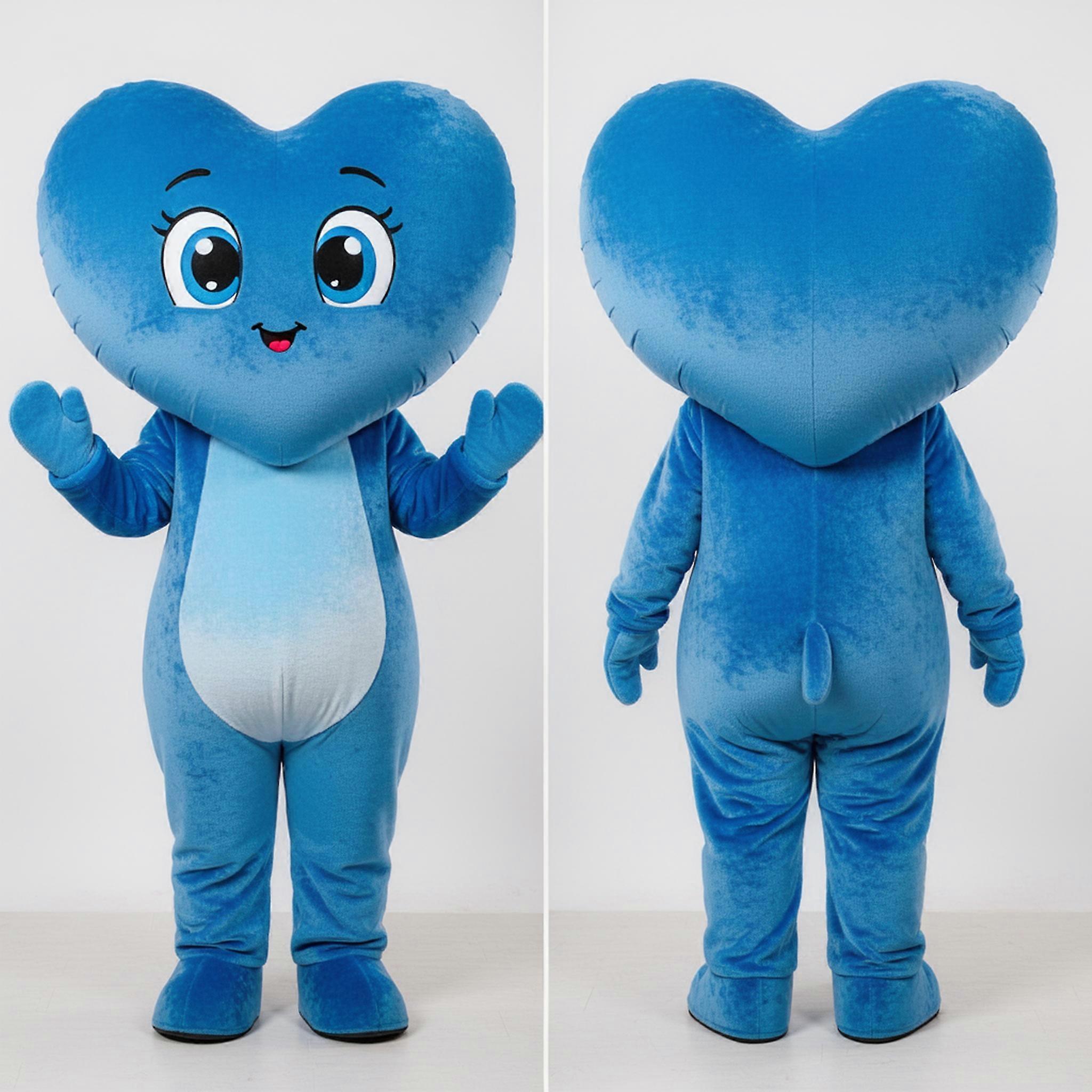 MASTICOT Vibrant Blue Rounded Heart Shaped Balloons Mascot