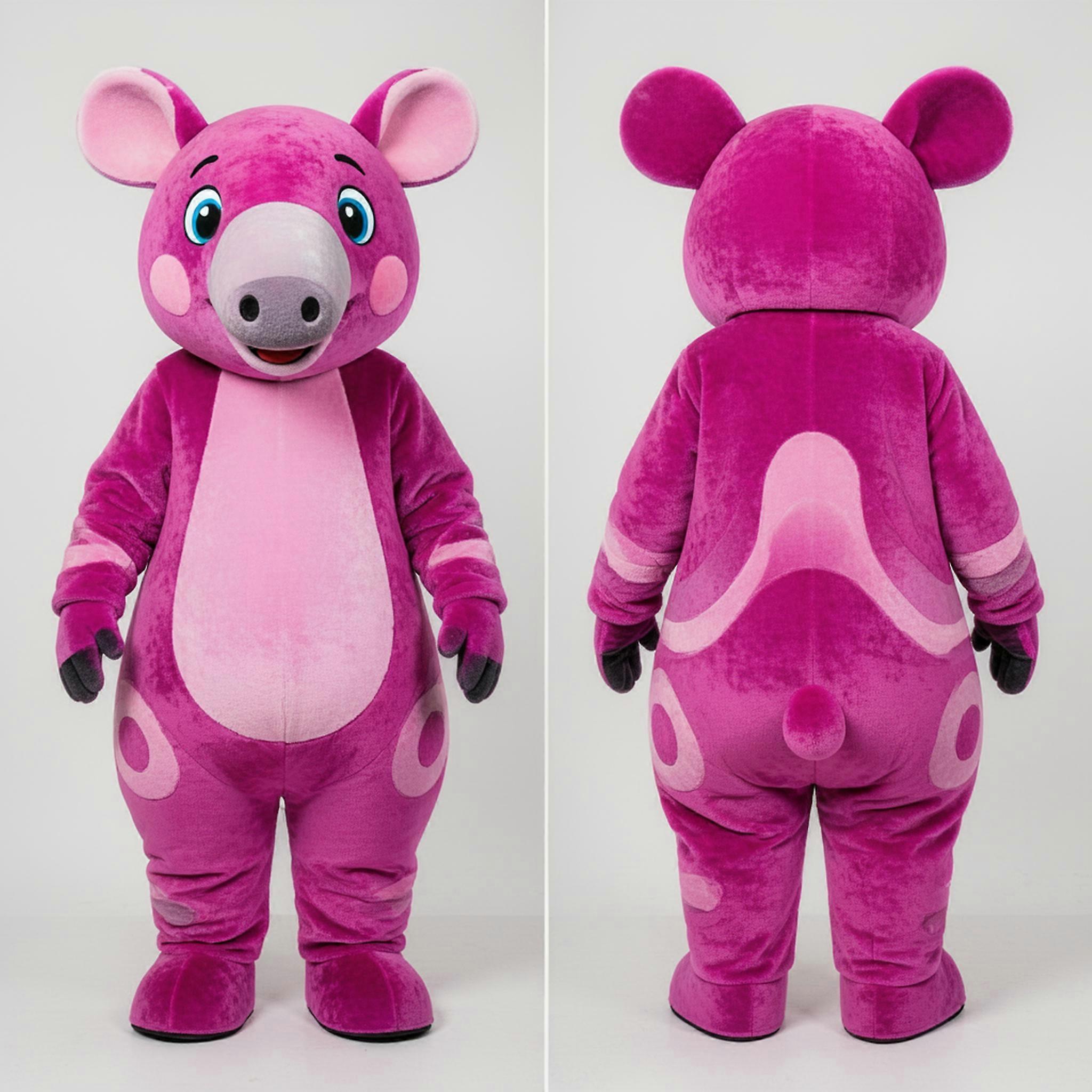 MASTICOT Magenta Soft Tapir Mascot