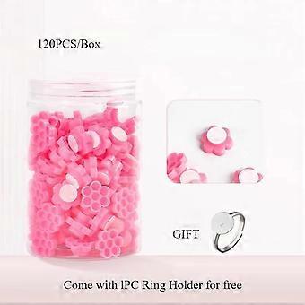 Disposable Flower Lash Extension Glue Cups 120Pcs Self Adhesive Backing Easy Peel Off for Beginner Lash Technicians
