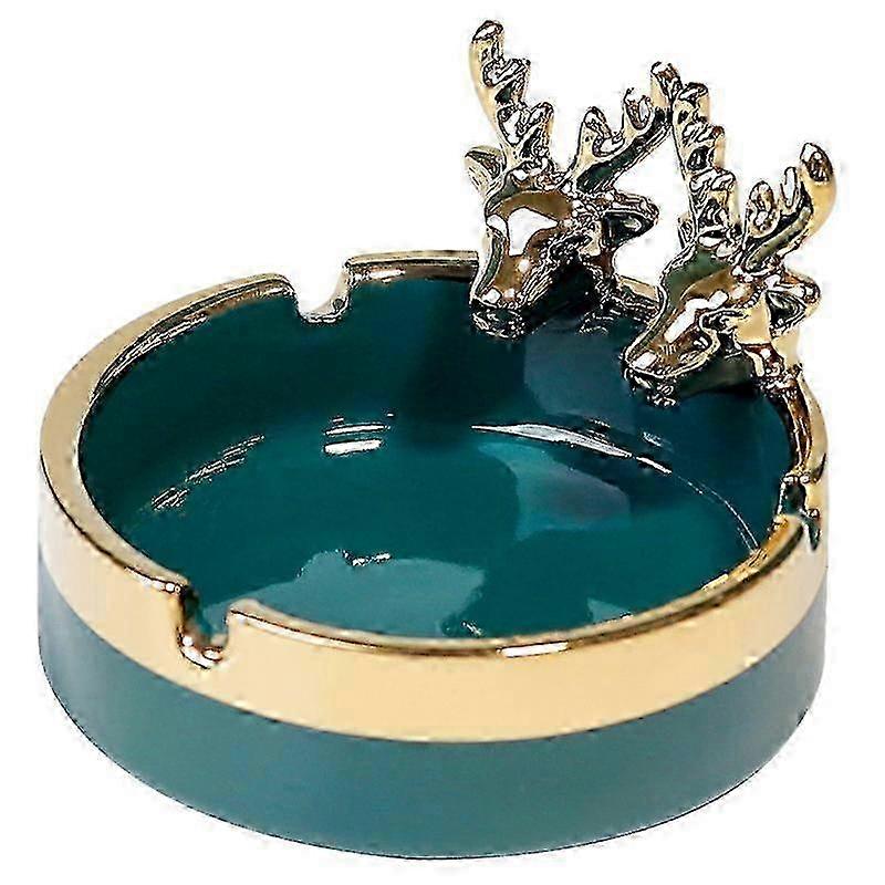 Ceramic Ashtray Gold painted Deer