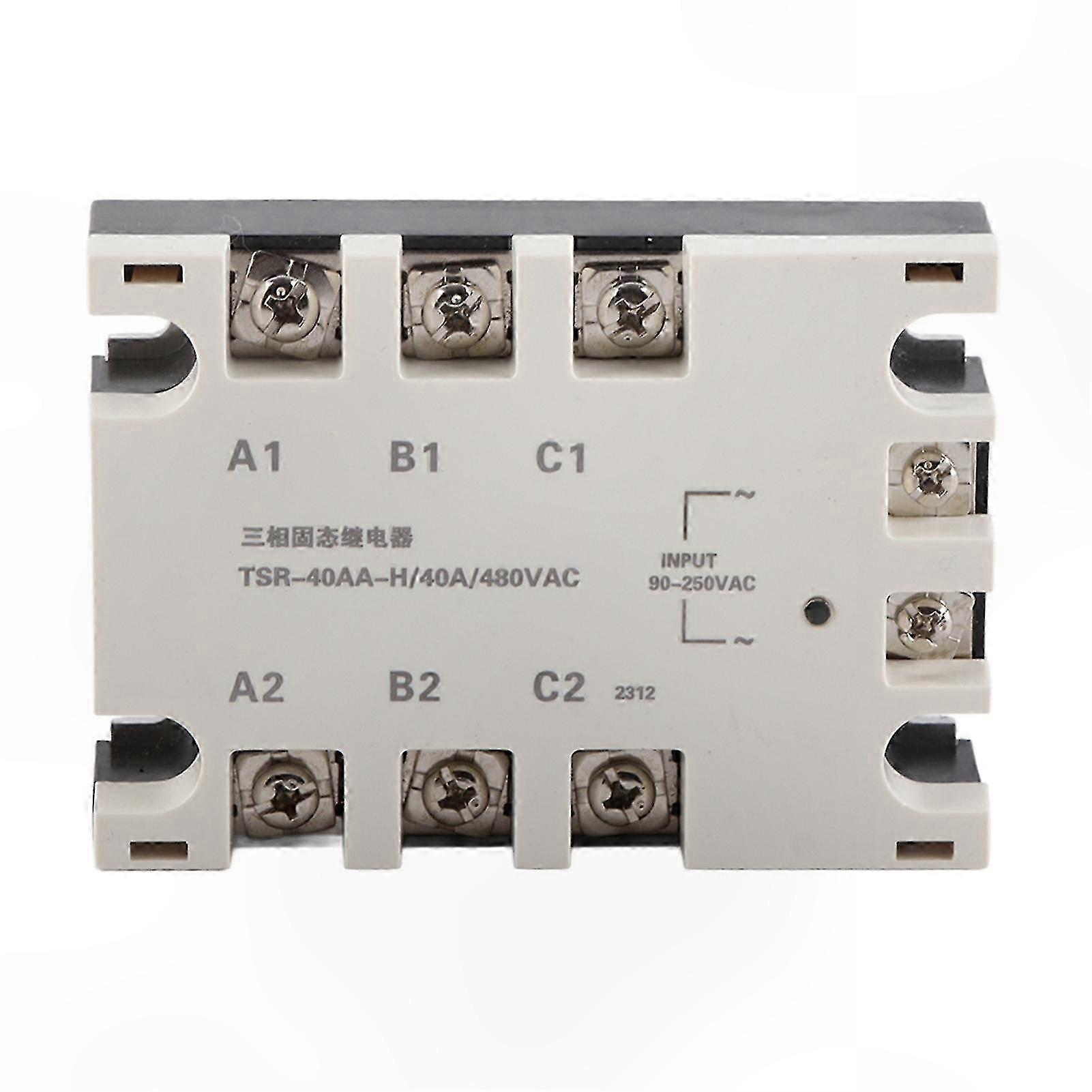 40A Three Phase AC Solid State Relay with 90-250VAC Input and 24-480VAC Load