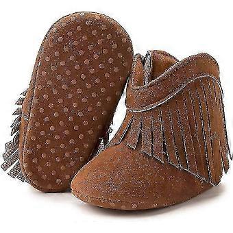 0 6 Months Infant A Brown Baby Boys Girls Cowboy Boots Tassel Snow Warm Winter Fur Lining Born Prewalker Ankle Boot Gift Of G