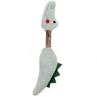 Silvervine Cat Chew Toy, Plush Actinidia Polygama Interactive Teeth Cleaning Teaser Toy for Cats, Reusable Light Green, 4x1.5x16.5cm