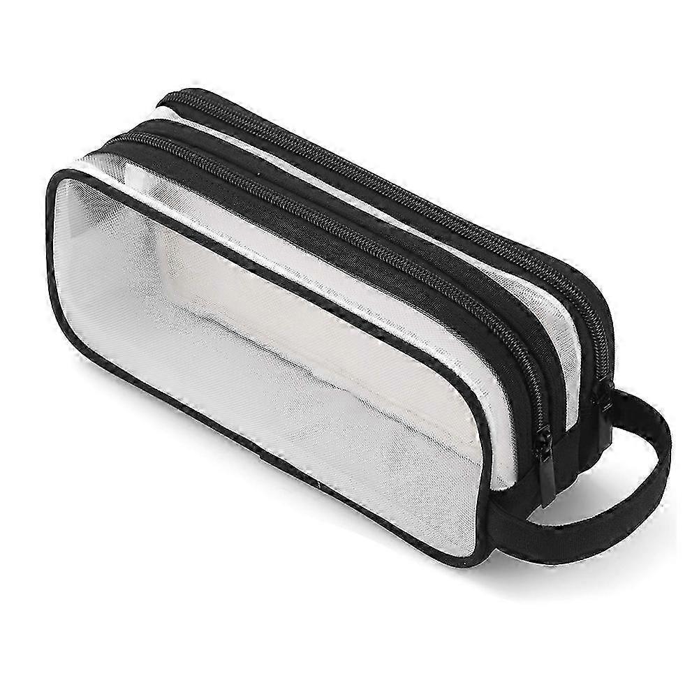 Dual Pocket Clear Mesh Pencil Pouch