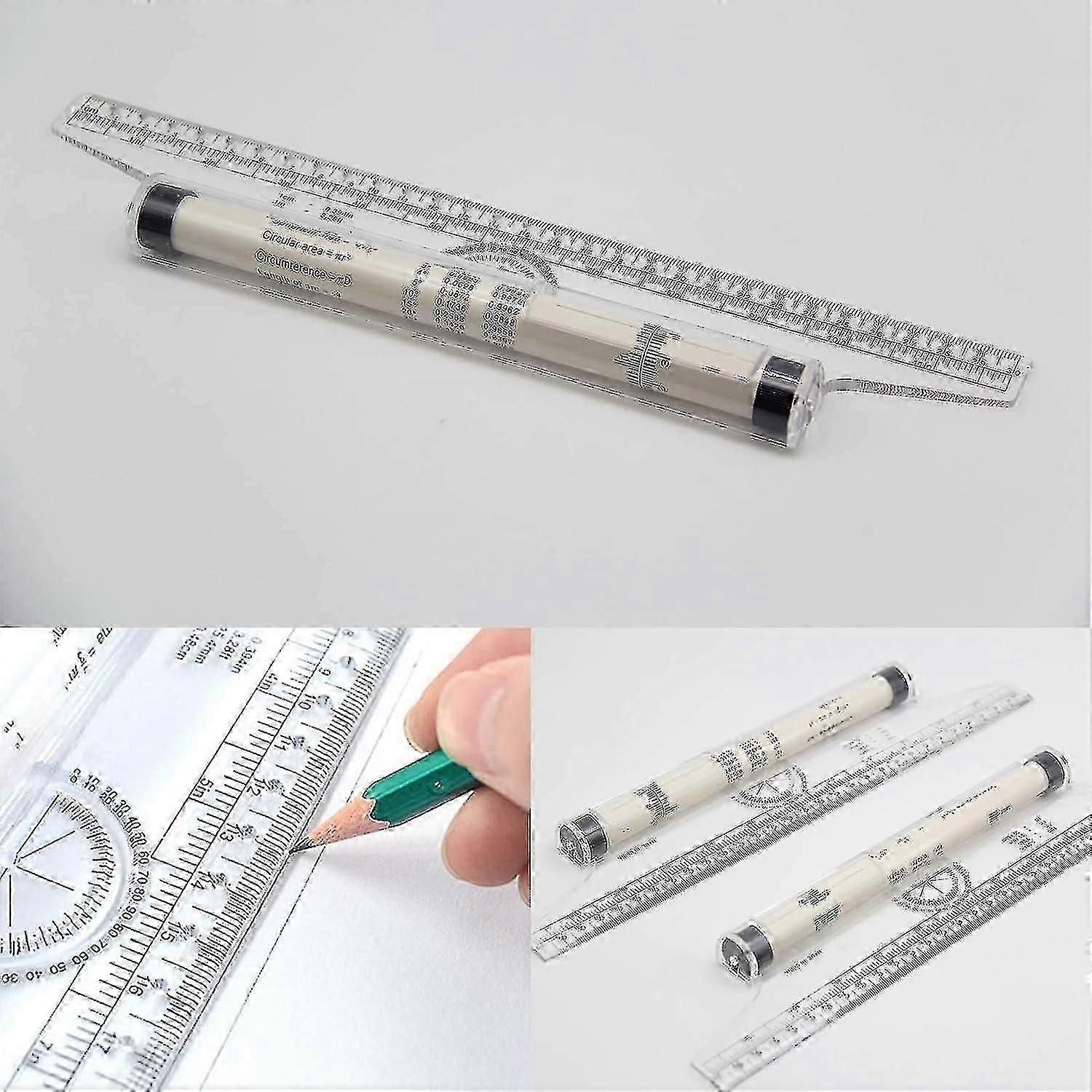 30cm Transparent Rolling Measuring Ruler