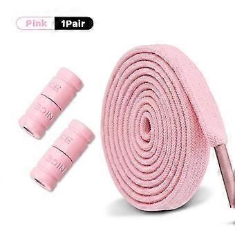 1Pair Elastic Shoelaces Sneakers 8mm Wide Flat Shoelace Colorful Capsule Buckle No Tie Shoe Laces Unisex Lazy Shoe Accessories