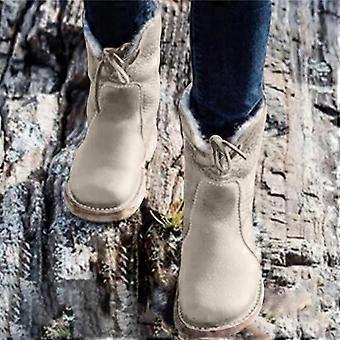 Płaskie, okrągłe, codzienne buty na jesień i zimę 2026, damskie, ultra-buty, designerska platforma, ciepłe, luksusowe buty do kostki