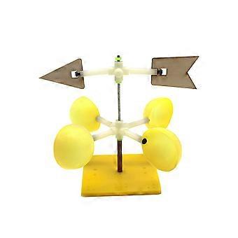DIY Science Experiment Kit Yellow Educational Wind Vane Model with Small Magnets for Kids