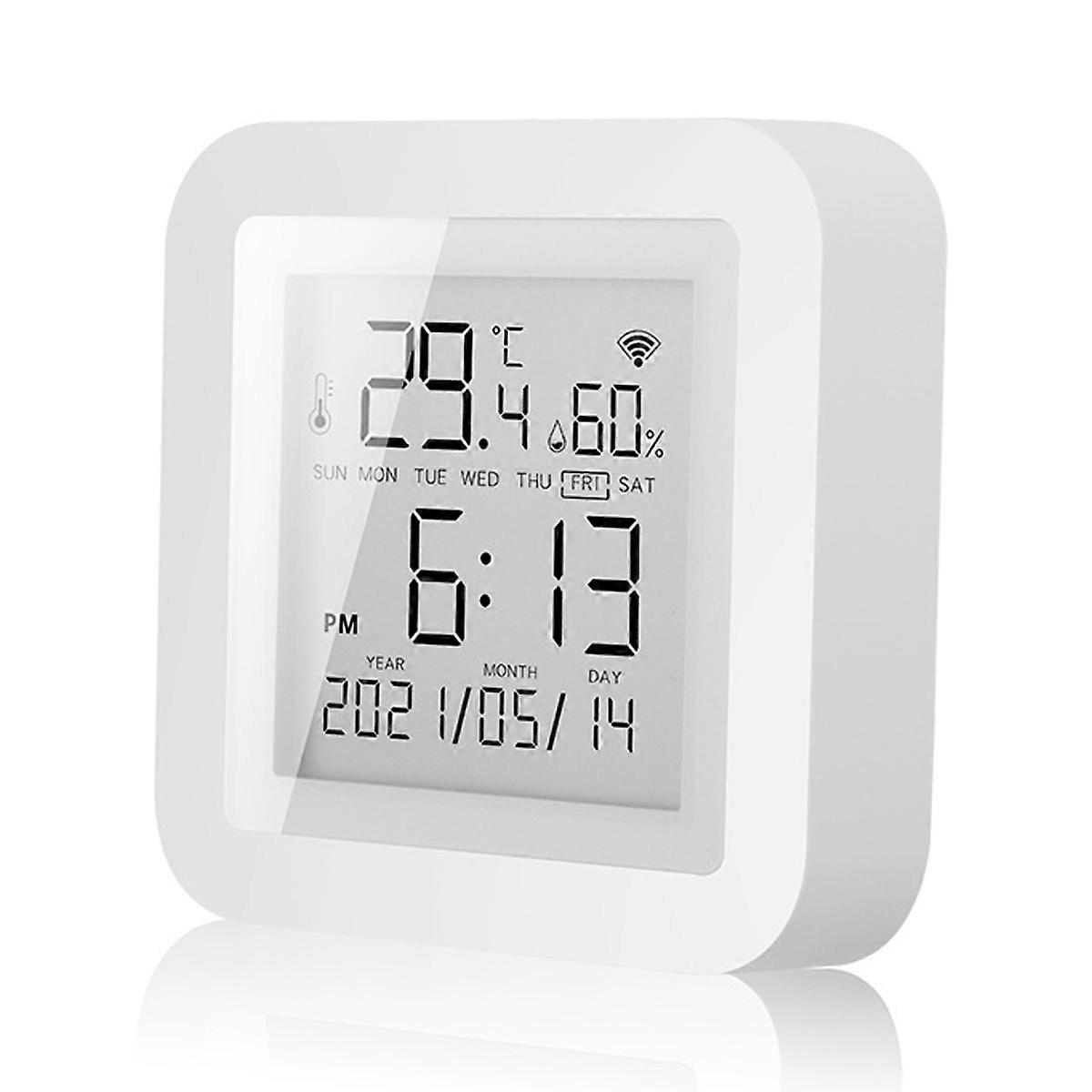 WiFi‑Enabled Wireless Temperature Humidity Sensor, Backlit LCD Digital Readout Monitor