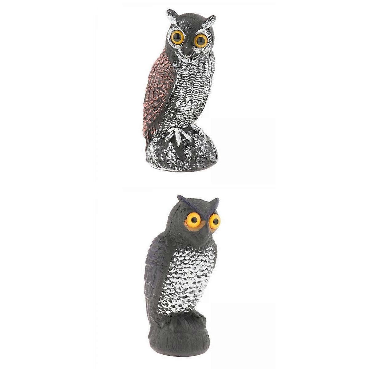2x Owl Decoy Yard Decor