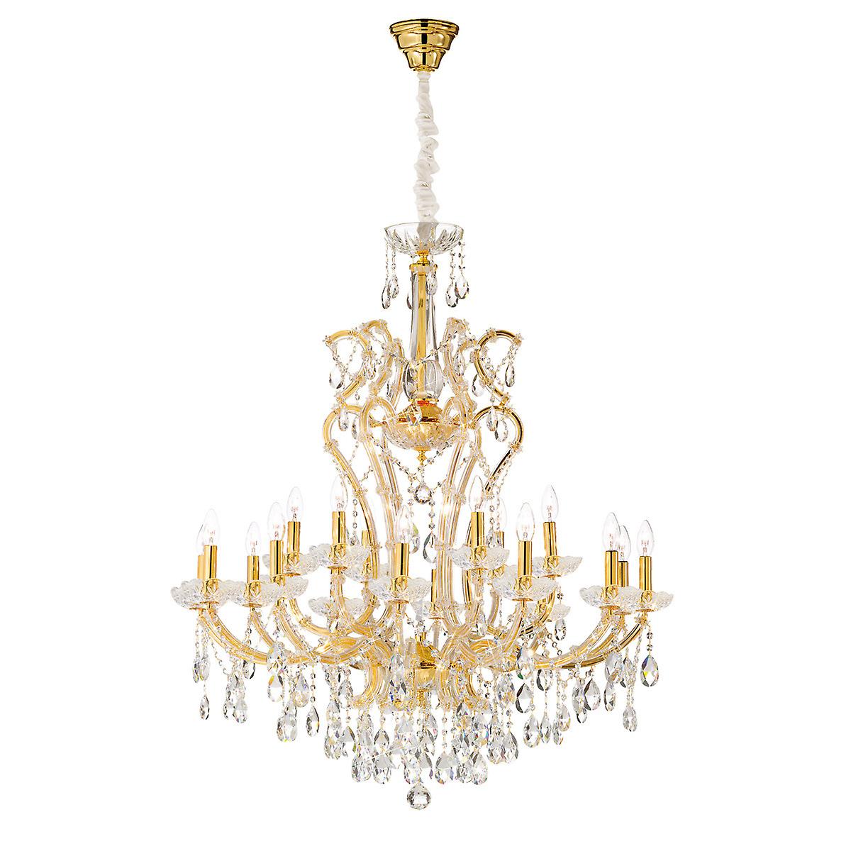 Versailles Crystal Multi Arm Chandeliers 18 Light 24 Carat Gold