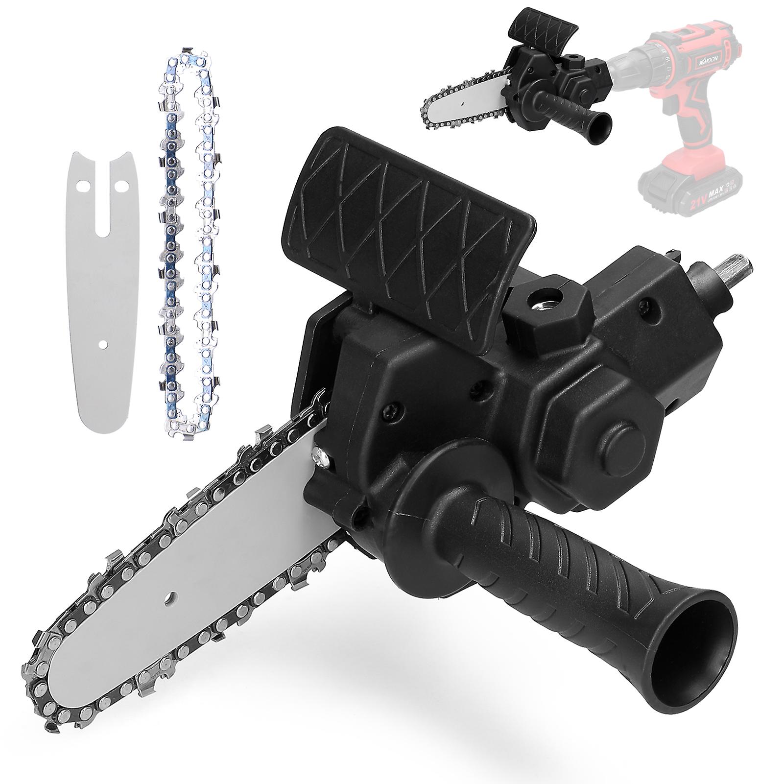 4 Inch Electric Drill Modified To Electric Chainsaw Tool Attachment