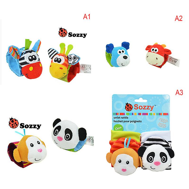 Animal Baby Soft Hand Wrist Band Foot Socks Rattles Developmental Toys