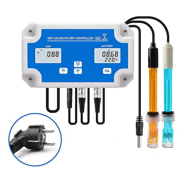 3 In 1 Ph/orp/temp Meter Controller Tuya Wifi Water Quality Tester Ph Monitor Acidometer For Aquarium App Control Us/eu Plug
