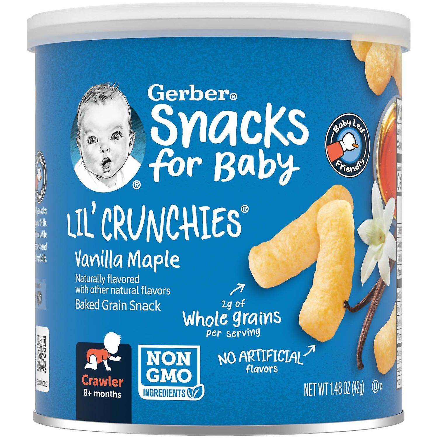 Gerber, 婴儿零食,Lil' Crunchies,烤谷物零食,8+ 个月,香草枫树,1.48 盎司(42 克)