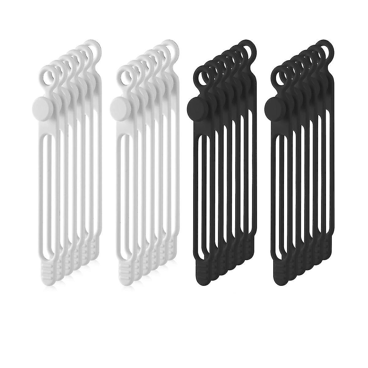 40pcs Cable Tie Silicone Reusable Holder Strap Adjustable Cable Straps Multipurpose Cable Organize
