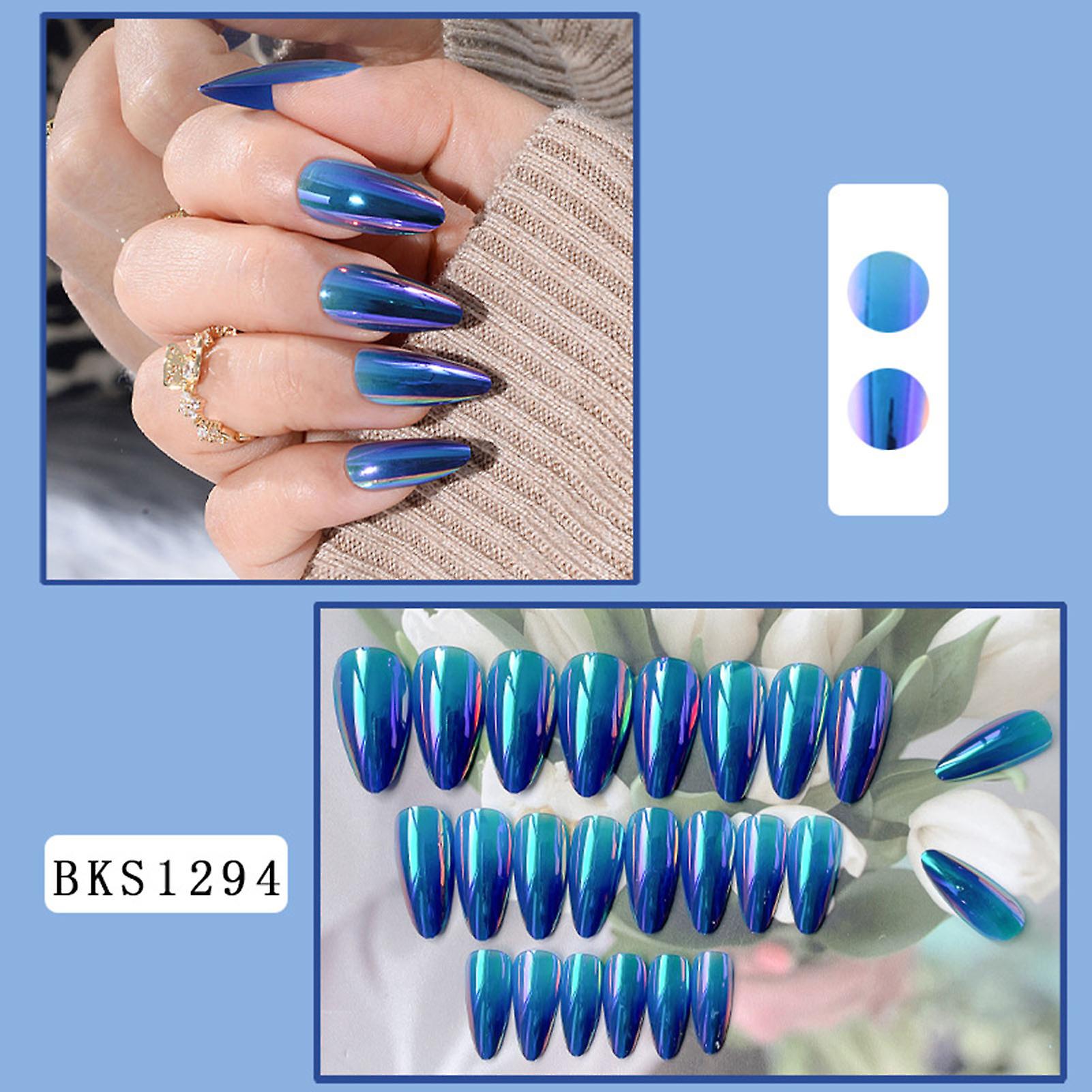 Laser Long Press-on Nails Charming Com