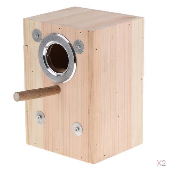 2x Small Pet Bird Parrot Hatching Breeding Box Nest House Small Single Door