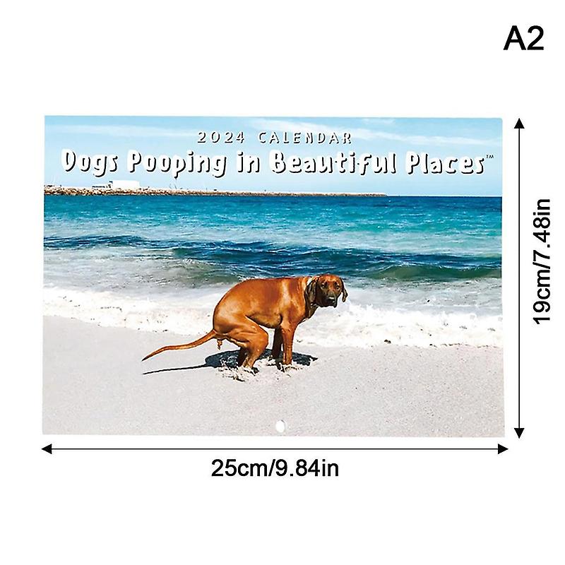 Funny Dog Pooping Wall Calendar 2024 Unique Calendar Gift For Friends Family Neighbors Coworkers Relatives Loved Ones
