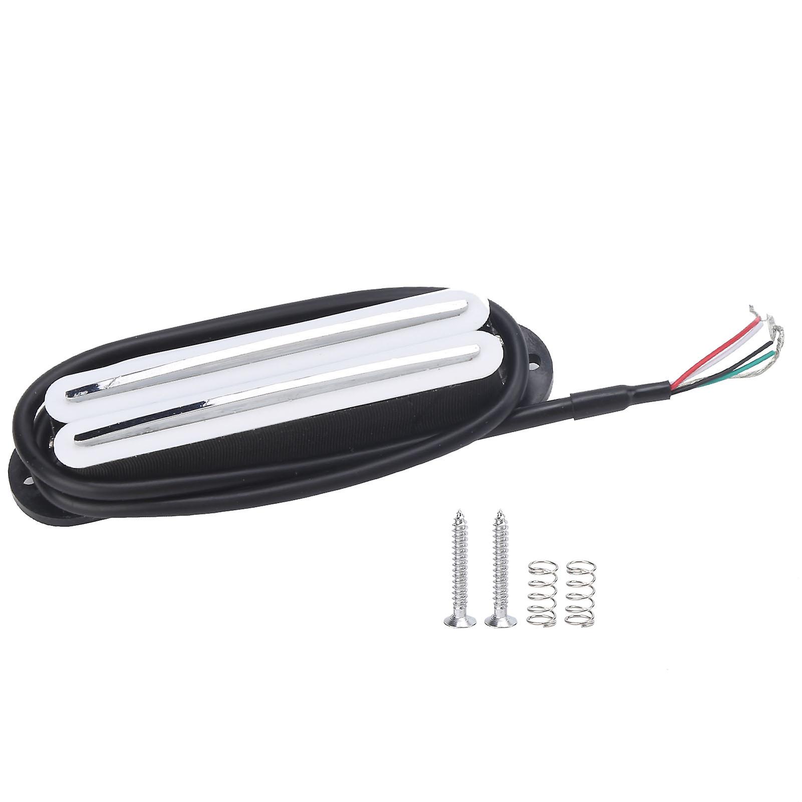 11K Dual Hot Rail Humbucker Pickup Ceramic Magnet ABS Electric Guitar AccessoriesWhite Silver Rail