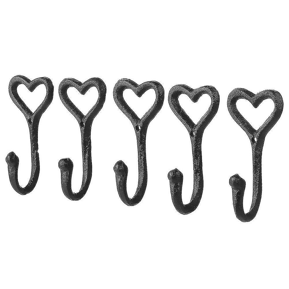 Door Ornament Mounted Hook Coat Hat Hanger Cast Iron(black)(1pcs)